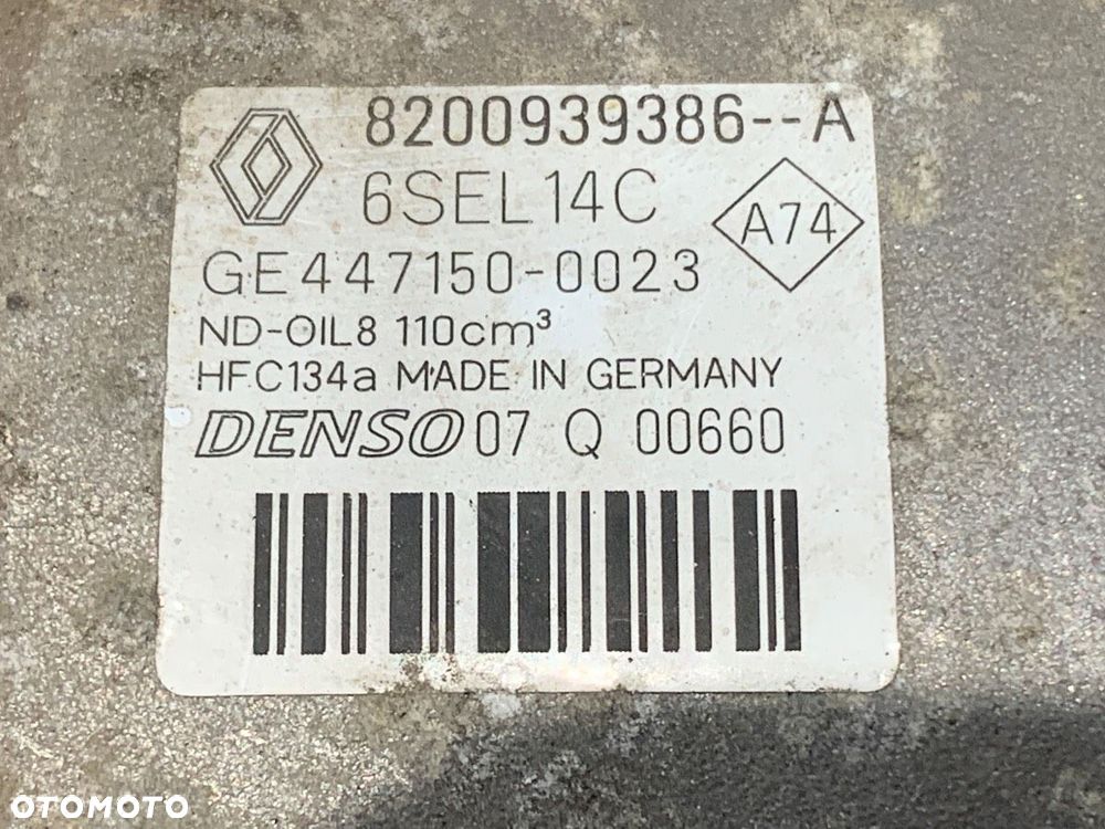 SPRĘŻARKA KLIMATYZACJI RENAULT MEGANE III liftback (BZ0/1_, B3_) 2008 - 2022 1.5 dCi (BZ0C) 66 kW - 4
