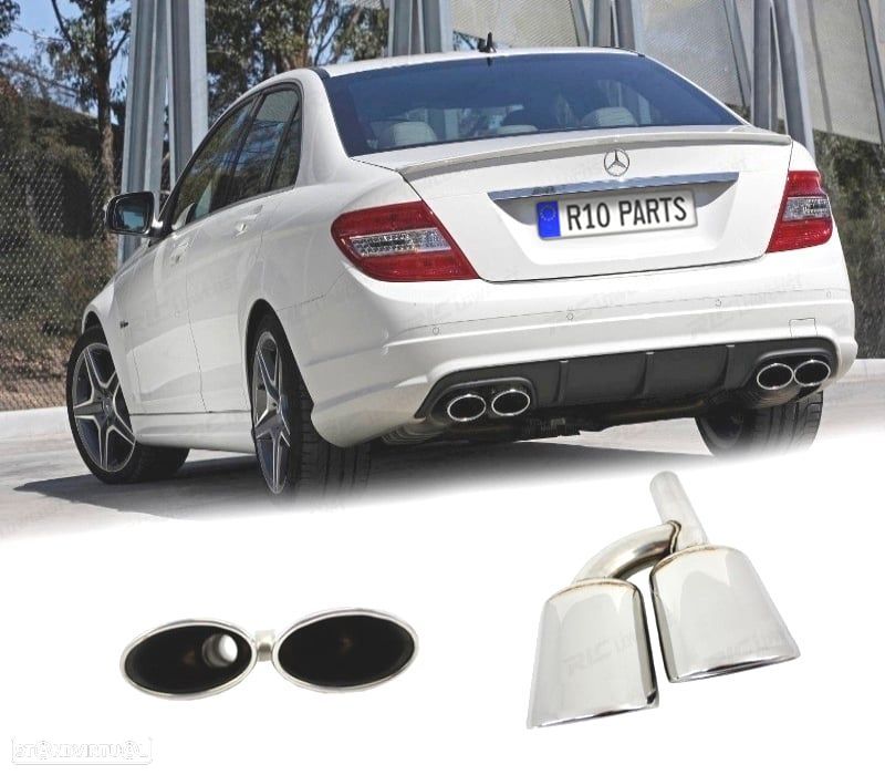 PONTEIRAS DE ESCAPE ESPECIFICA MERCEDES CLASE C W204 07-15 LOOK AMG C63 50x125 - 1
