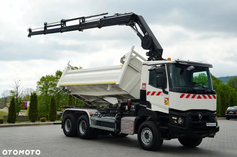 Renault K 380 / 6x4 / WYWROTKA 2 STRONNA / HYDROBURTA + HDS HIAB 211 EP- 4 / PILOT / ŁYCHA /  EURO 6 - 10