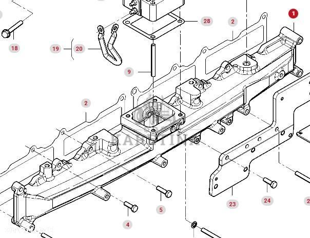 Massey Ferguson 7718S DYNA-VT Kolektor Dolotowy Silnika CZĘŚCI V837070219