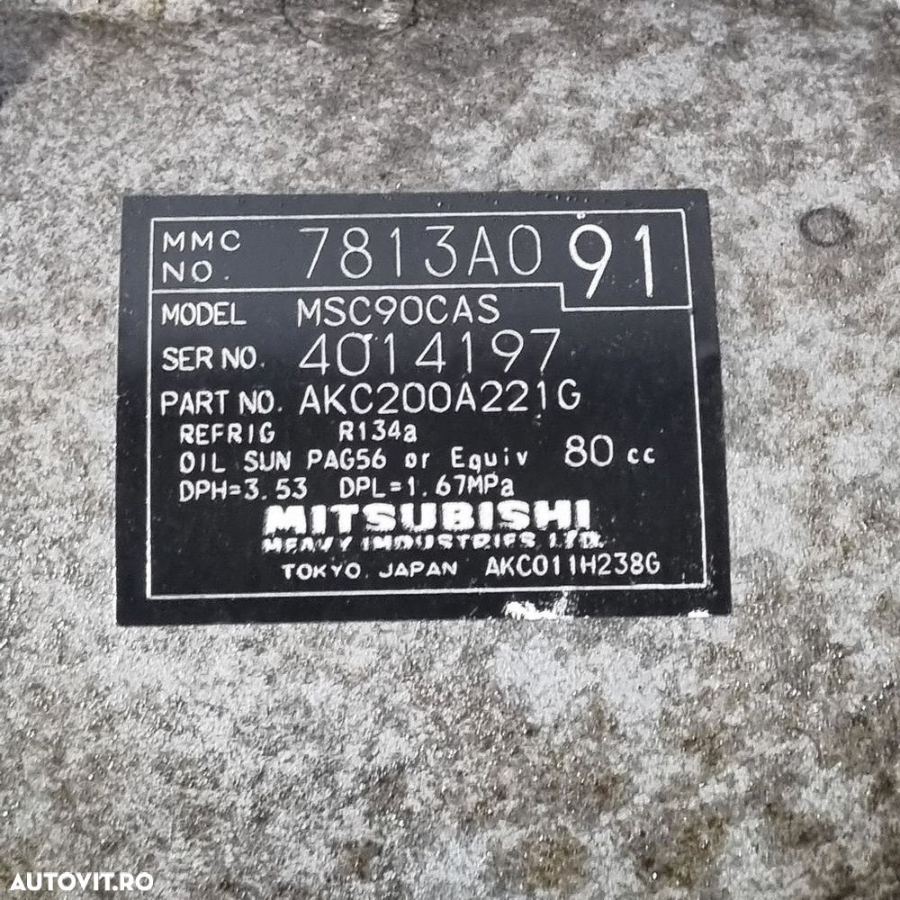 Compresor clima Mitsubishi Outlander 2.2 D 2009 - 2012 156CP 4HN (1411) Diesel 7813A091 - 5