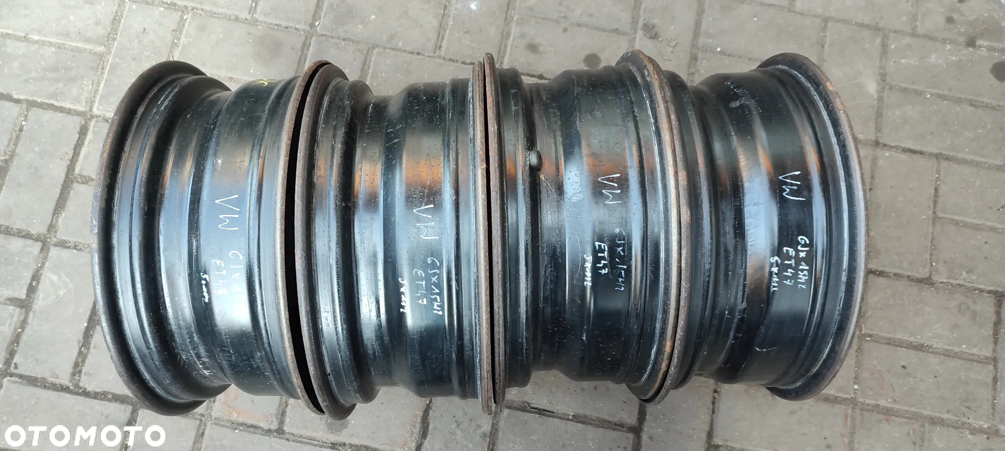 FELGI STALOWE 5x112 6Jx15 CALI ET47 VW CADDDY TOURAN GOLF V/VI SEAT ALTEA TOLEDO SKODA OCTAVIA 4 SZTUKI KOMPLET - 7