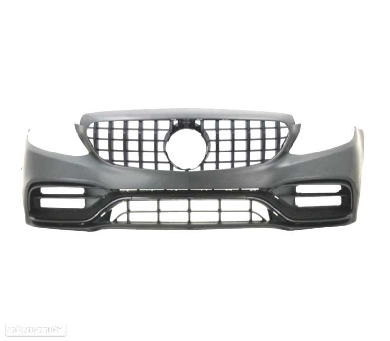 PARA-CHOQUES FRONTAL MERCEDES W205 SW 14-18 LOOK C63 NEW PRETO - 2
