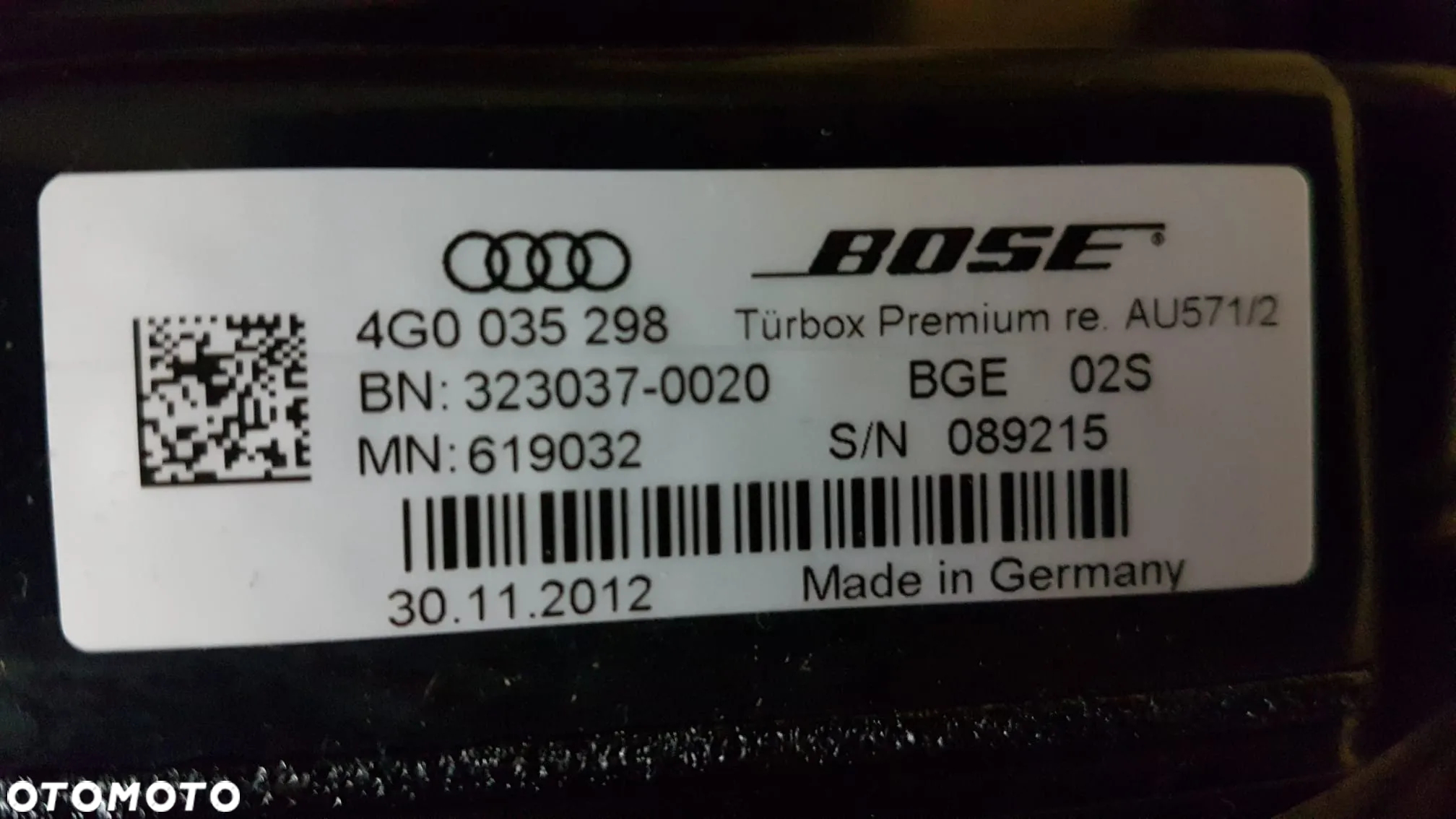 AUDI A6 C7 GŁOŚNIKI  WZMACNIACZ SUBOOWEF SUBWOOFER BOSE POJEDYNCZO AVANT - 5
