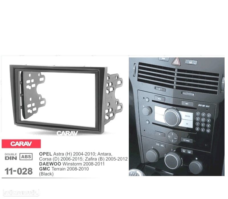 MOLDURA ADAPTADOR PRETO PARA RADIO 2-DIN PARA OPEL ASTRA ANTARA CORSA ZAFIRA - 3