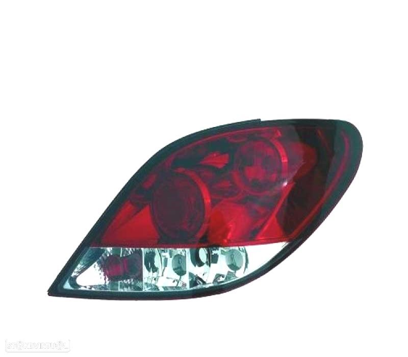 FAROLINS TRASEIROS PEUGEOT 207 06-12 VERMELHO BRANCO - 1