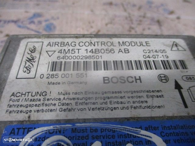 Modulo Airbag 0285001551 4M5T14B056AB FORD FOCUS CMAX FASE 1 2004 1.6TDCI 110CV 5P CINZA - 4