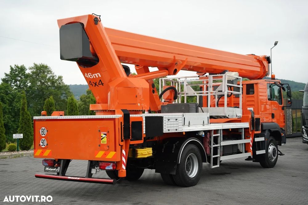 MAN TGM 18.290 / 4x4 / BRAȚ CU COLIVIE / ÎNĂLȚIME DE LUCRU 46M / MANUALĂ - 15