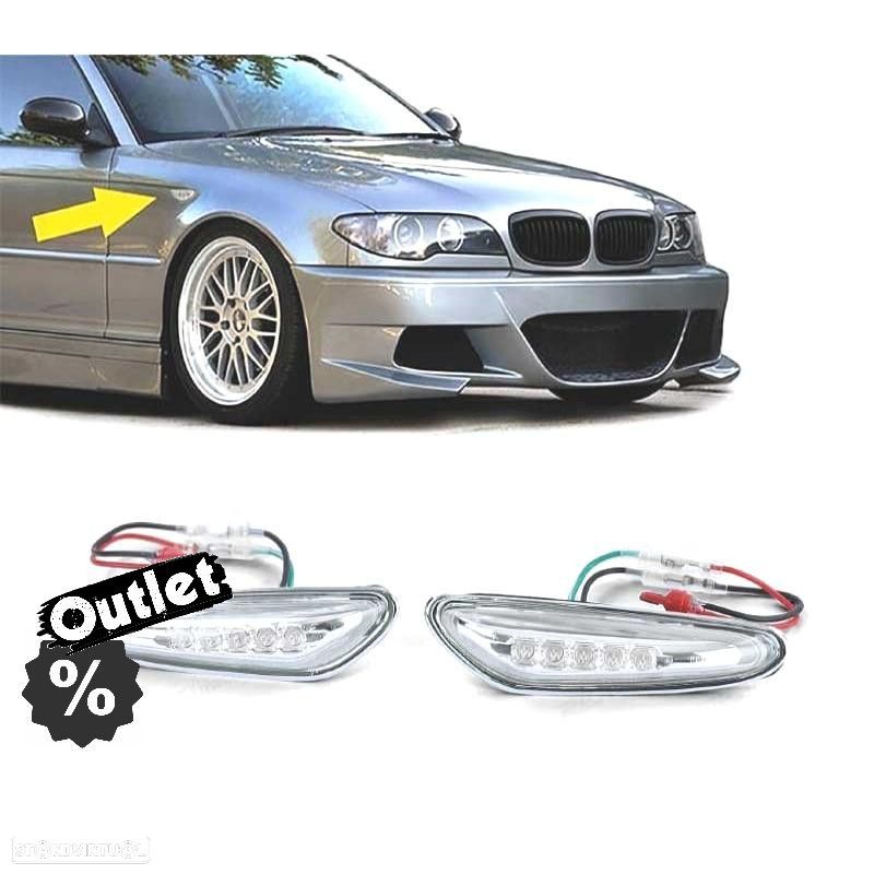 R018081C1 PISCAS LATERAIS PARA BMW E46 01-05 LATERALES LED CROMADO - 1