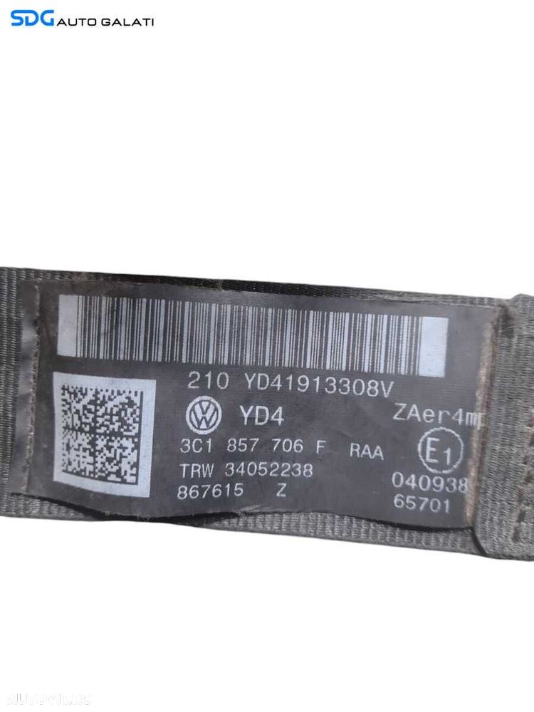 Centura Siguranta Dreapta Fata Sofer Volkswagen Passat B6 2005 - 2010 Cod 3C1857706F [L4155] - 8