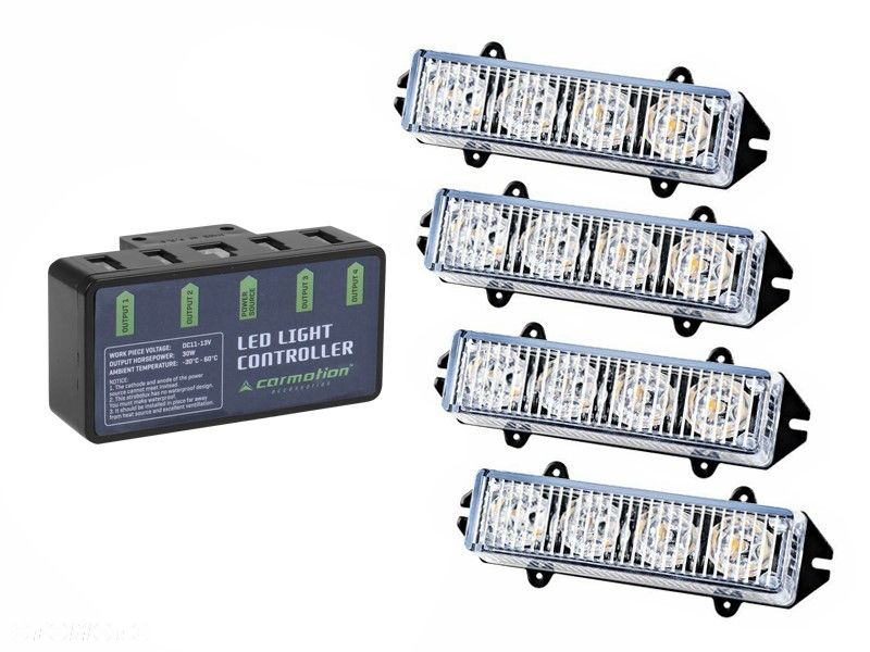 LAMPY LAMPKI OSTRZEGAWCZE STROBOSKOP LED  4 sztuki POMOC DROGOWA LAWETA POMARAŃCZOWE KOGUTY - 3
