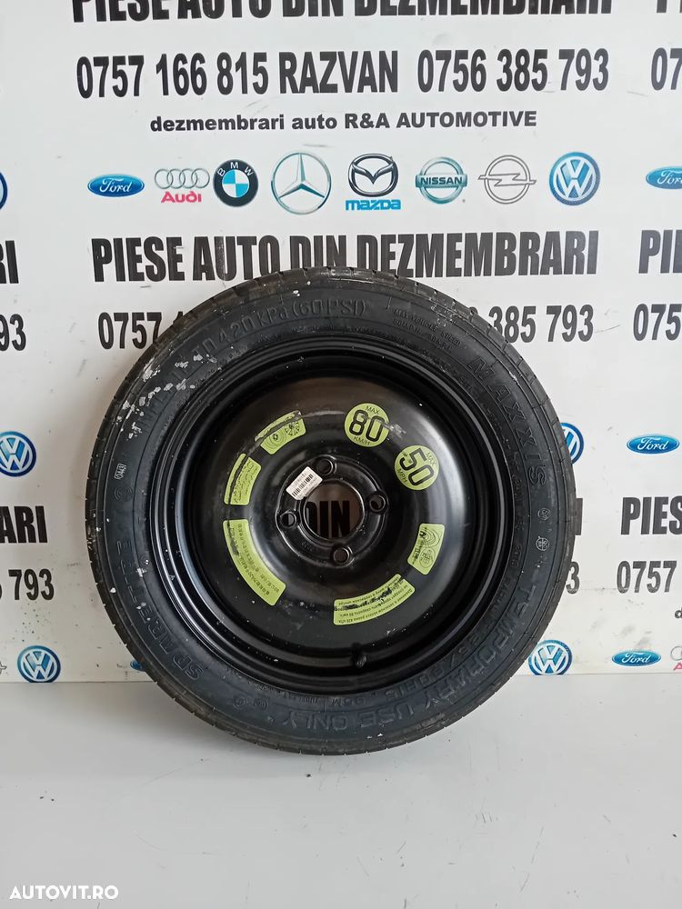 Roata Rezerva Slim Peugeot 208 An 2012-2021 T125/80R15 4X108 Motor BH02 - 1