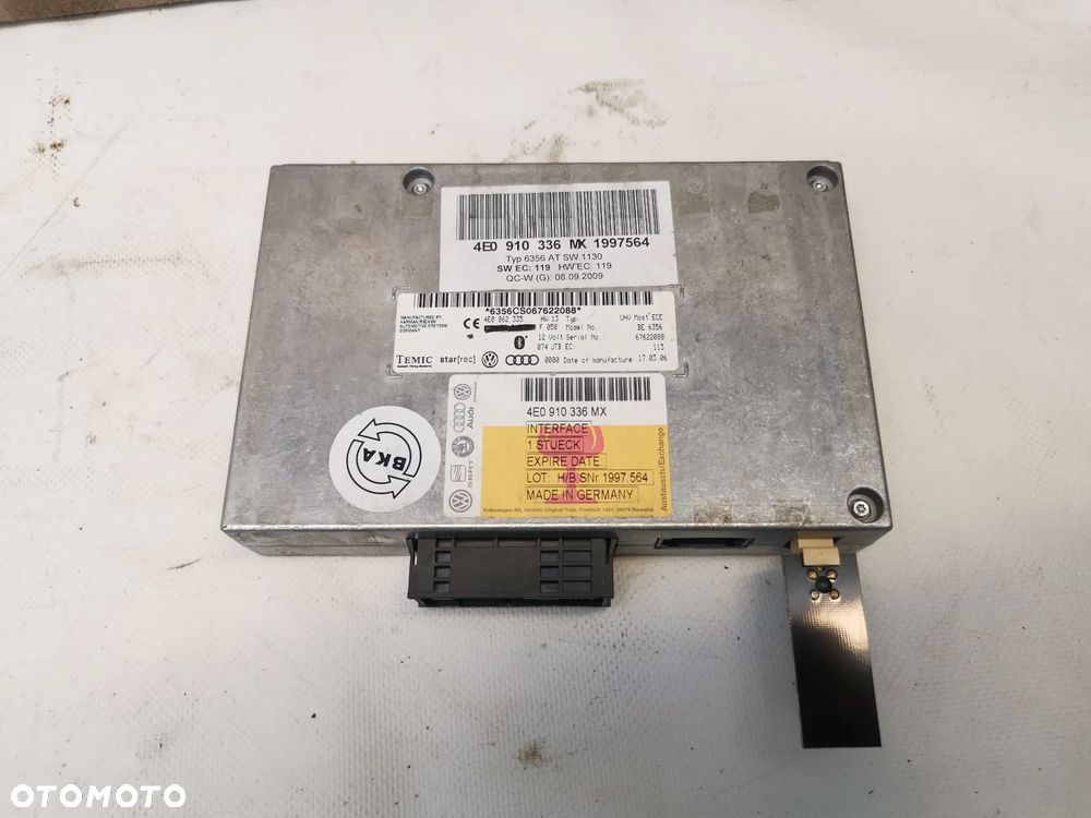 Moduł Sterownik Bluetooth AUDI A6 C6 A8 4E0910336MX - 1