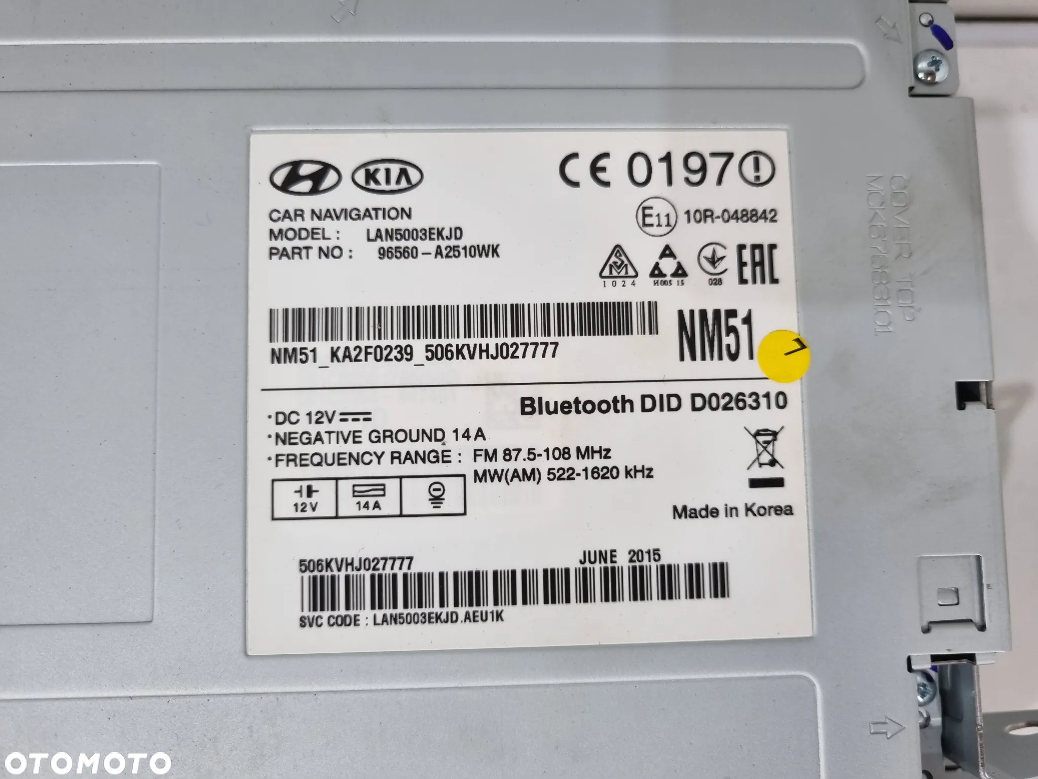 KIA CEED RADIO NAWIGACJA 96560-A2510WK - 5