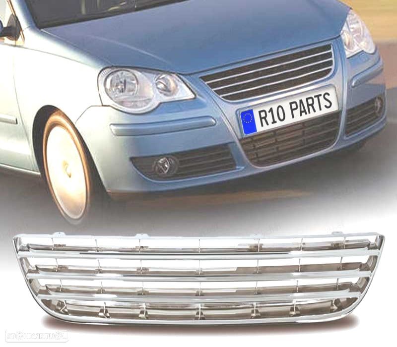 GRELHA FRONTAL VOLKSWAGEN VW POLO 05-09 CROMADA - 1
