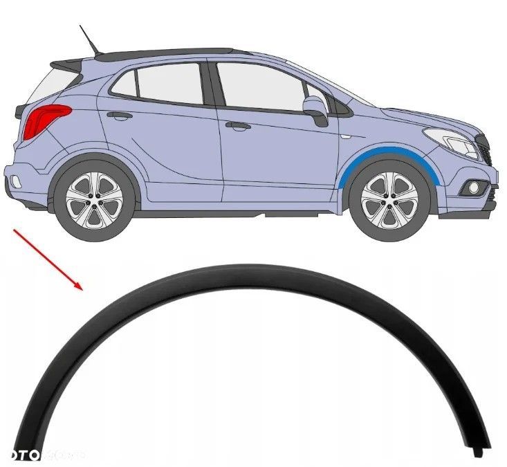 Listwa Opel Mokka A 1 12-16r. prawy przedni rant nadkola błotnika nakładka prawy przód nowy orginaln - 1