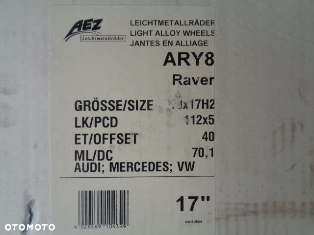 FELGI AEZ 17" VW SEAT MERCEDES 5X112 ET40 7J - 10