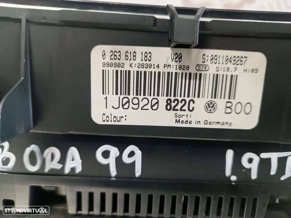 QUADRANTE VOLKSWAGEN GOLF IV / BORA 1.9TDI REF. 1J0920822C 0263618183 - 2