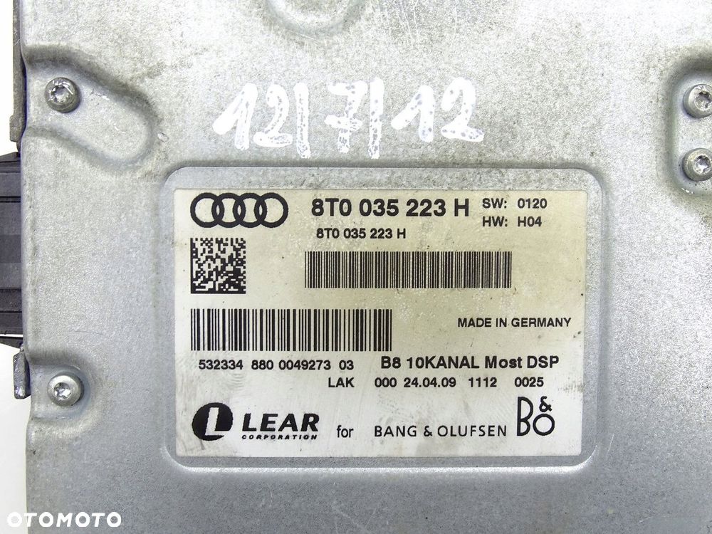 WZMACNIACZ AUDIO MUZYKI RADIA BO BANGOLUFSEN AUDI A5 8T 8T0035223H - 5