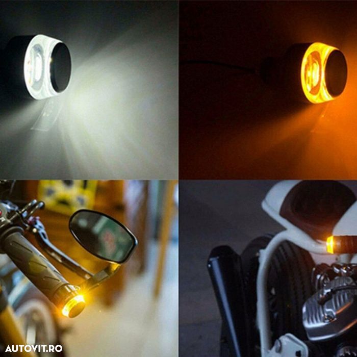 Capete Ghidon Moto Cu Semnalizare si Pozitie Cafe Racer Custom A290 - 7