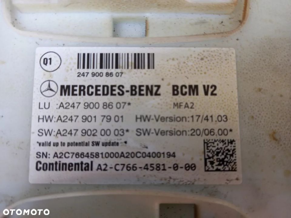 MODUŁ KOMFORTU MERCes w177 a2479008607 - 1