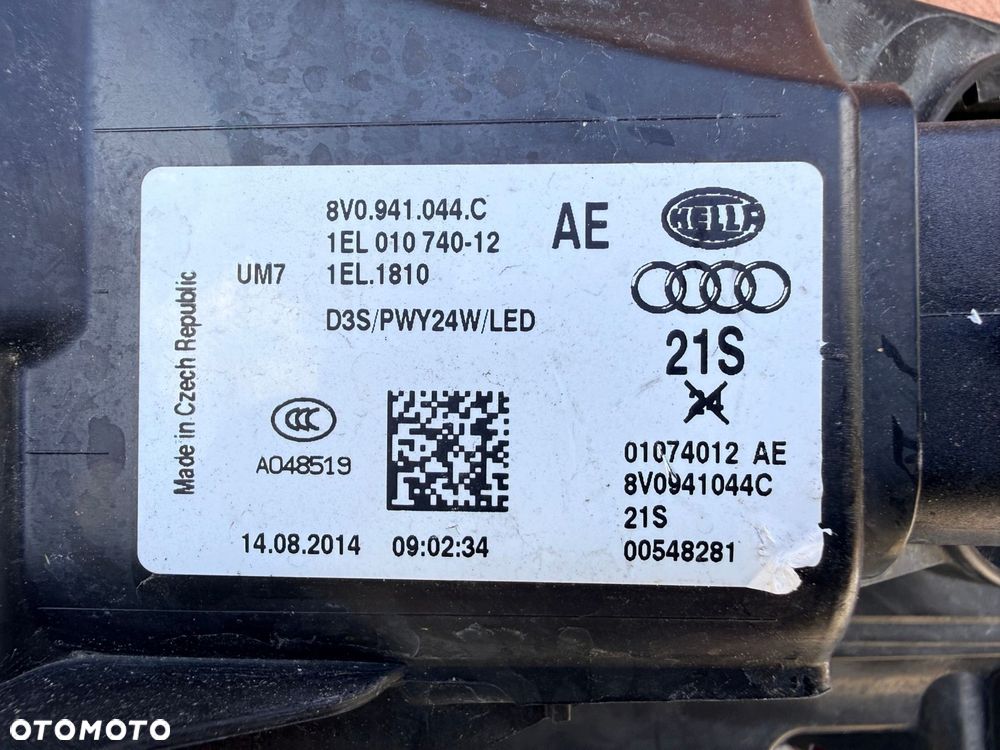Lampa przednia AUDI A3 8V XENON LED PRAWA EUROPA ORYGINALNA HELLA - 4