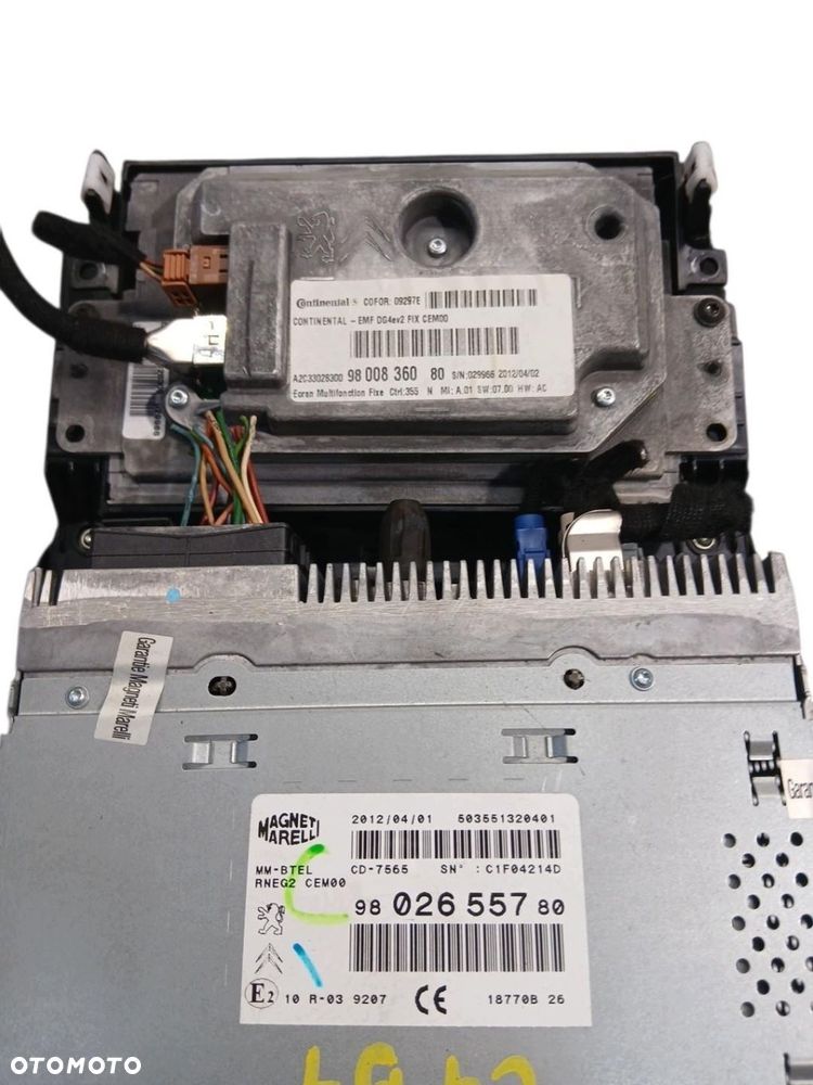 radio nawigacja wyświetlacz panel citroen c4 ii b7 9802655780 9800836080 - 3