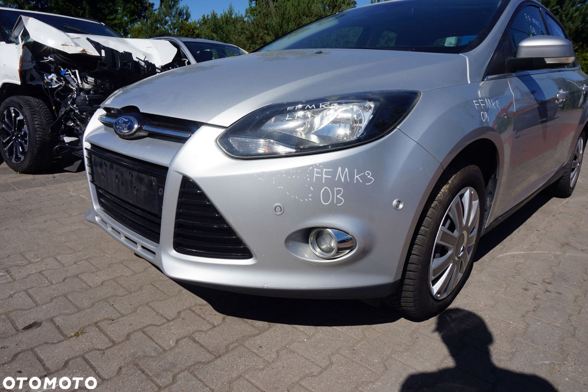 MASKA ZDERZAK BŁOTNIKI LAMPY FOCUS III MK3 OB 0B  FORD 2010-2014 SREBRNY PRZÓD KOMPLETNY - 6