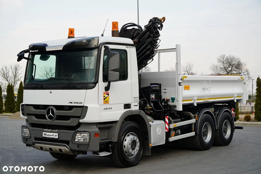 Mercedes-Benz ACTROS  2644 / 6X4 / WYWROTKA / 2X HYDROBURTA  / + HDS HIAB 166 ES-5  / PILOT /  ROTATOR / EPS + SPRZĘGŁO / EURO 5 - 9