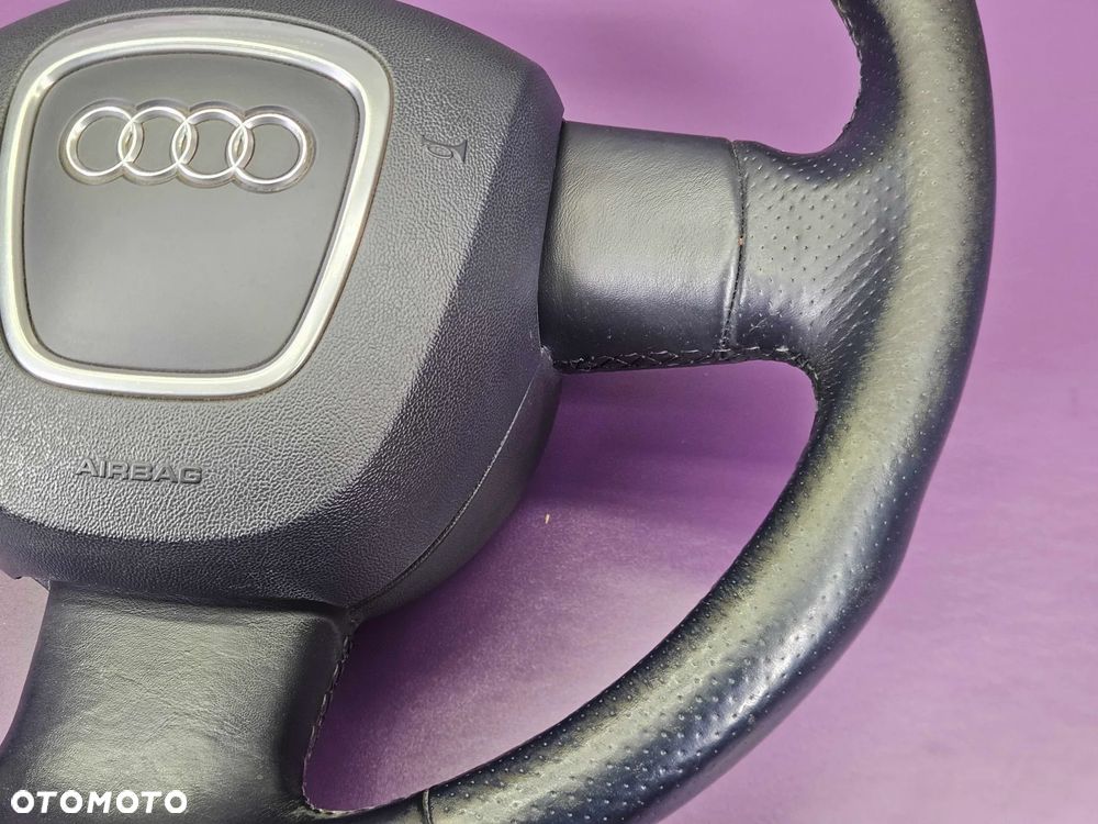 Kierownica Trzy 3 Ramienna Czarna Pikowana Skóra Łopatki Automat Air Bag Poduszka AUDI A6 C6 A4 B7 A3 8P - 14