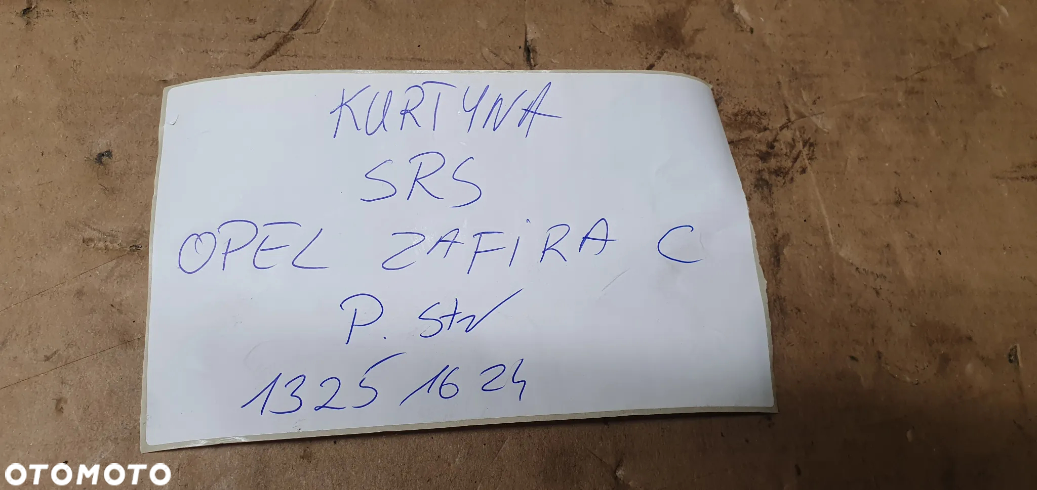 Kurtyna airbag boczna prawa Opel Zafira C 13251624 - 8