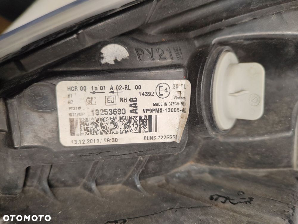 opel meriva b zw lampa prawy przód 13253630 - 7