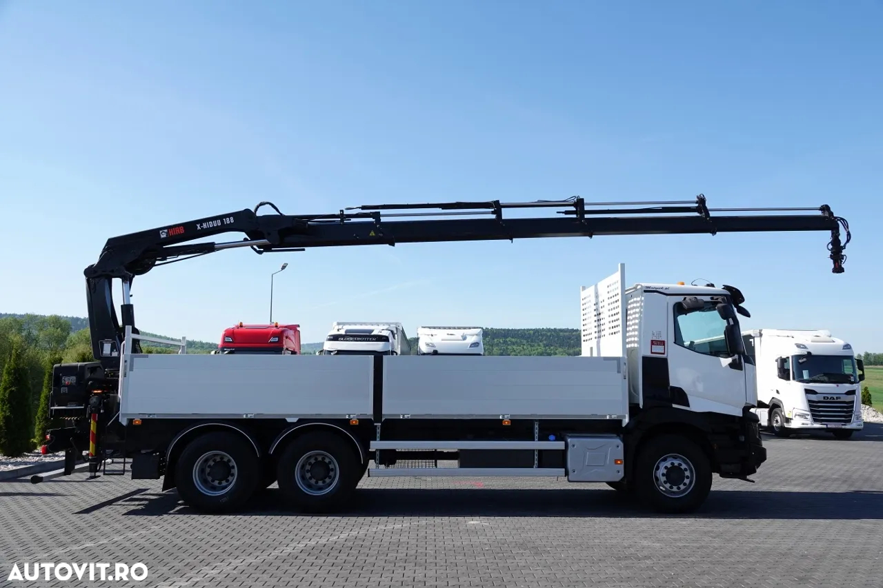 Renault C 380 / 6x4 / CAROSERIE 6,85 m / + extensie HDS HIAB 188 x-hiduo: 12,5 M / RADIOCOMANDĂ / 2016 / EURO 6 - 8