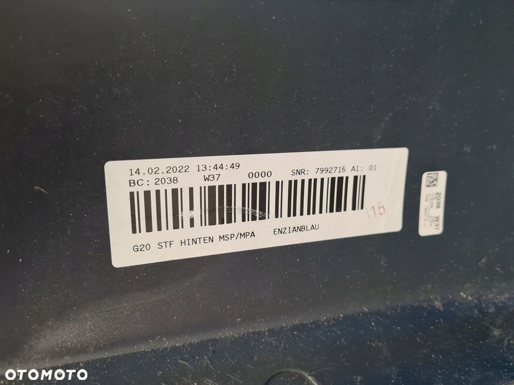 BMW 3 G20 ZDERZAK TYŁ M-PAKIET 6PDC KOLOR W37 - 7