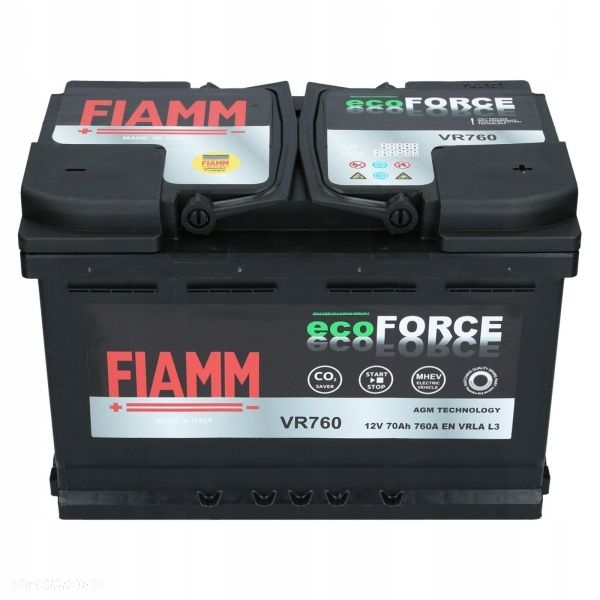 Akumulator Fiamm ECOFORCE VR760 70Ah Start-Stop - 2