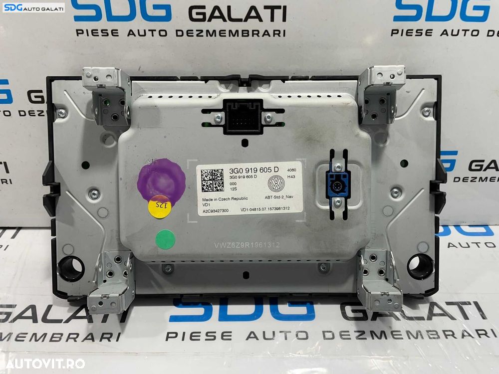 Display Ecran Tactil Touchscreen Radio CD Player Navigatie GPS Volkswagen Tiguan 2016 - 2020 Cod 3G0919605D [L4696] [L4698] - 3