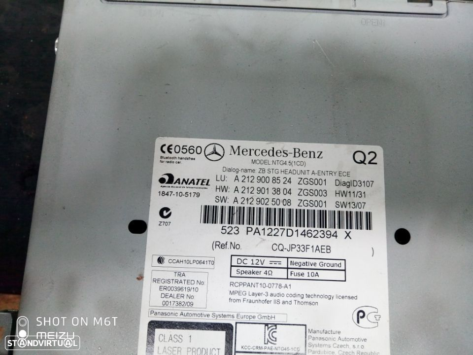 Radio Mercedes W212 A212 900 85 04 // A212 901 38 04 A212 902 50 08 - 3