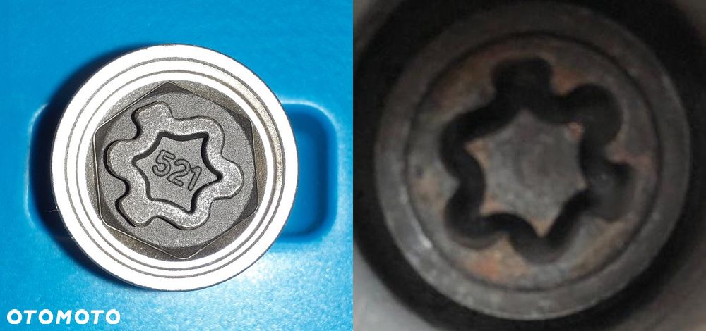 Nasadka zabezpieczająca Nakładka Adapter Złodziejka Do Śrub VW Volkswagen - 1