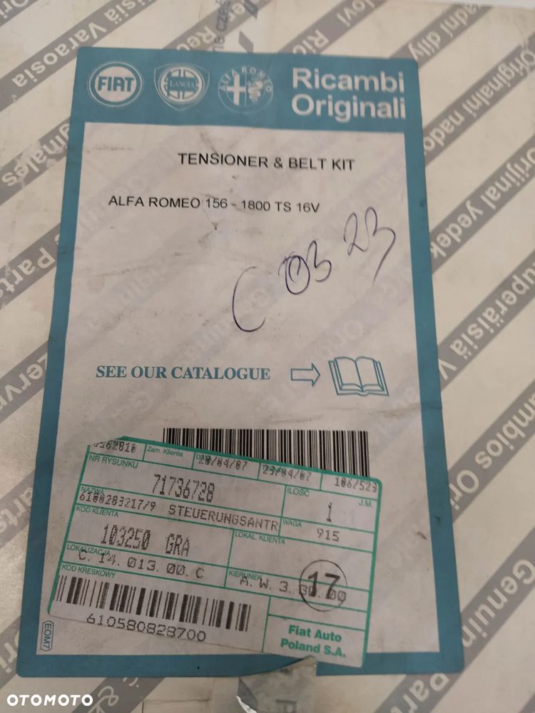 ALFA ROMEO 156 1.8 16V ZESTAW PASKA ROZRZĄDU ROZRZĄD NOWY ORYGINALNY - 8