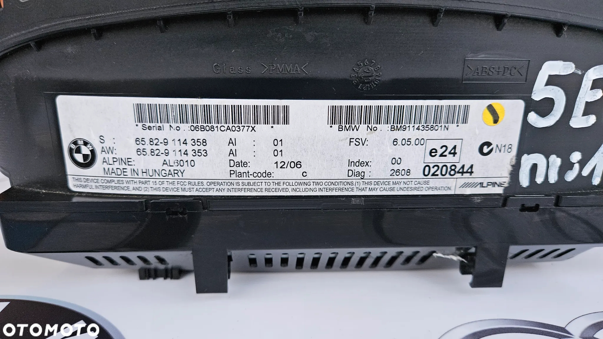 BMW 5 E60 E61 Wyświetlacz mały 6,5 Monitor nawigacji 9114358 - 5