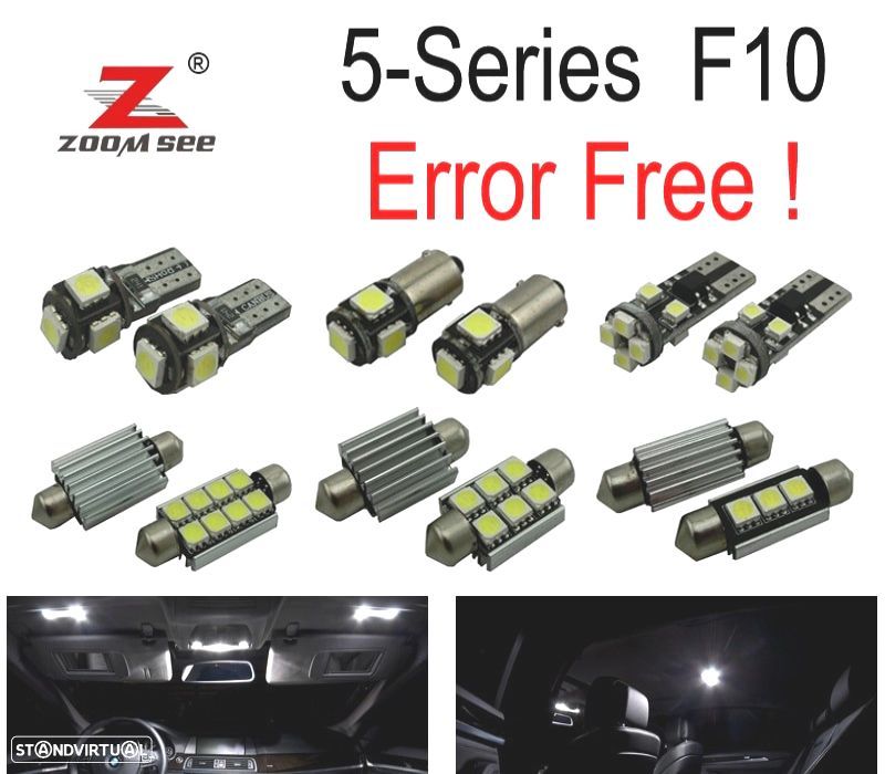 KIT COMPLETO DE 21 LÂMPADAS LED INTERIOR BMW F10 528I 528I 535I 535I XDRIVE 550I 550I M5 11- - 1