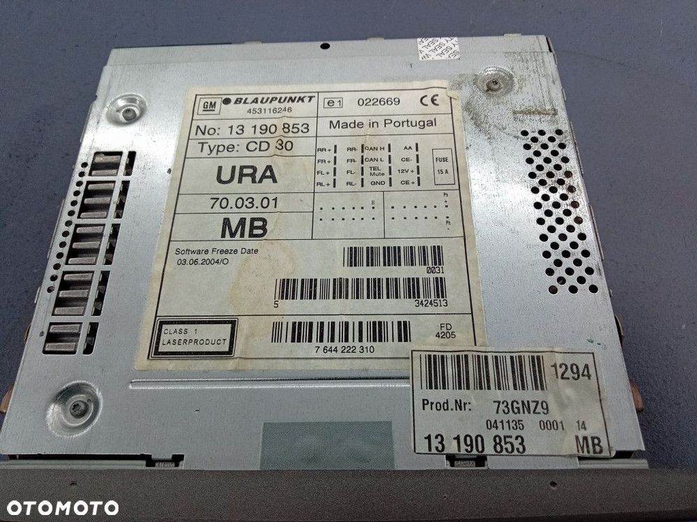 VECTRA C SIGNUM RADIO FABRYCZNE OEM CD30 13190853 - 3