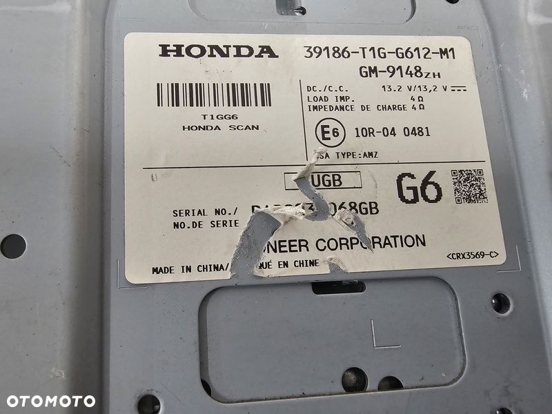 honda cr-v crv 4 iv lift wzmacniacz radia 39186-t1g-g612-m1 - 8