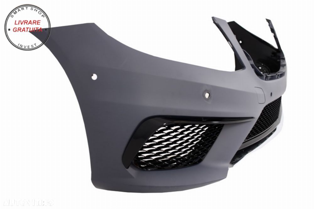 Bara Fata Mercedes S-Class W222 (2013-06.2017) S63 Design cu Grlia Centrala Negru - livrare gratuita - 5