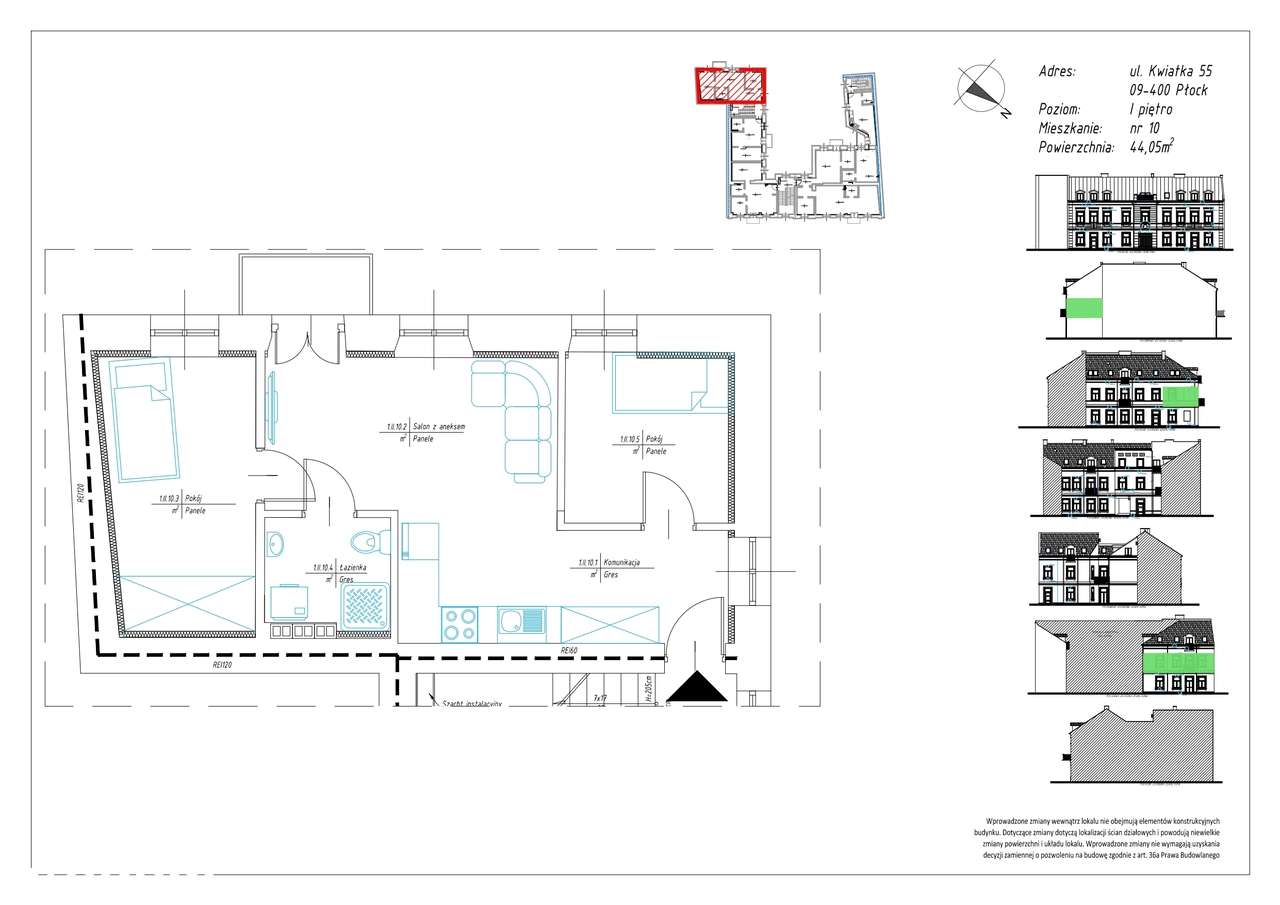 NOWE MIESZKANIE- 44,05 m2- Stare Miasto w Płocku