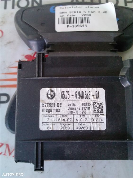 calculator alarma bmw seria 5 e60 3.0d an fabr. 2008 - 1