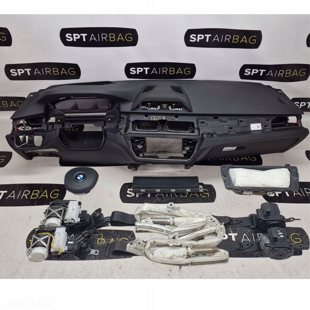 BMW G30 G31 SERIA 5 DESKA ROZDZIELCZA KONSOLA KOKPIT PULPIT PODUSZKI AIRBAG AIR BAG PASY KURTYNY KIT SET - 1