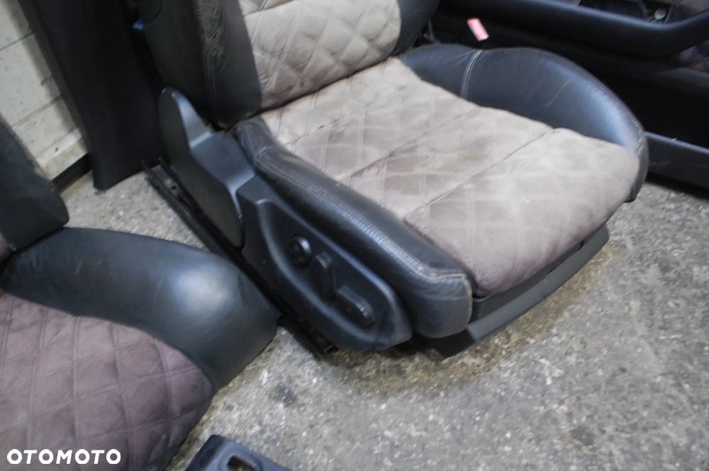 FOTELE + KANAPA + BOCZKI + SŁUPKI CZARNE ELEKTRYCZNE ALKANTARA AUDI A4 B6 B7 CABRIO - 8