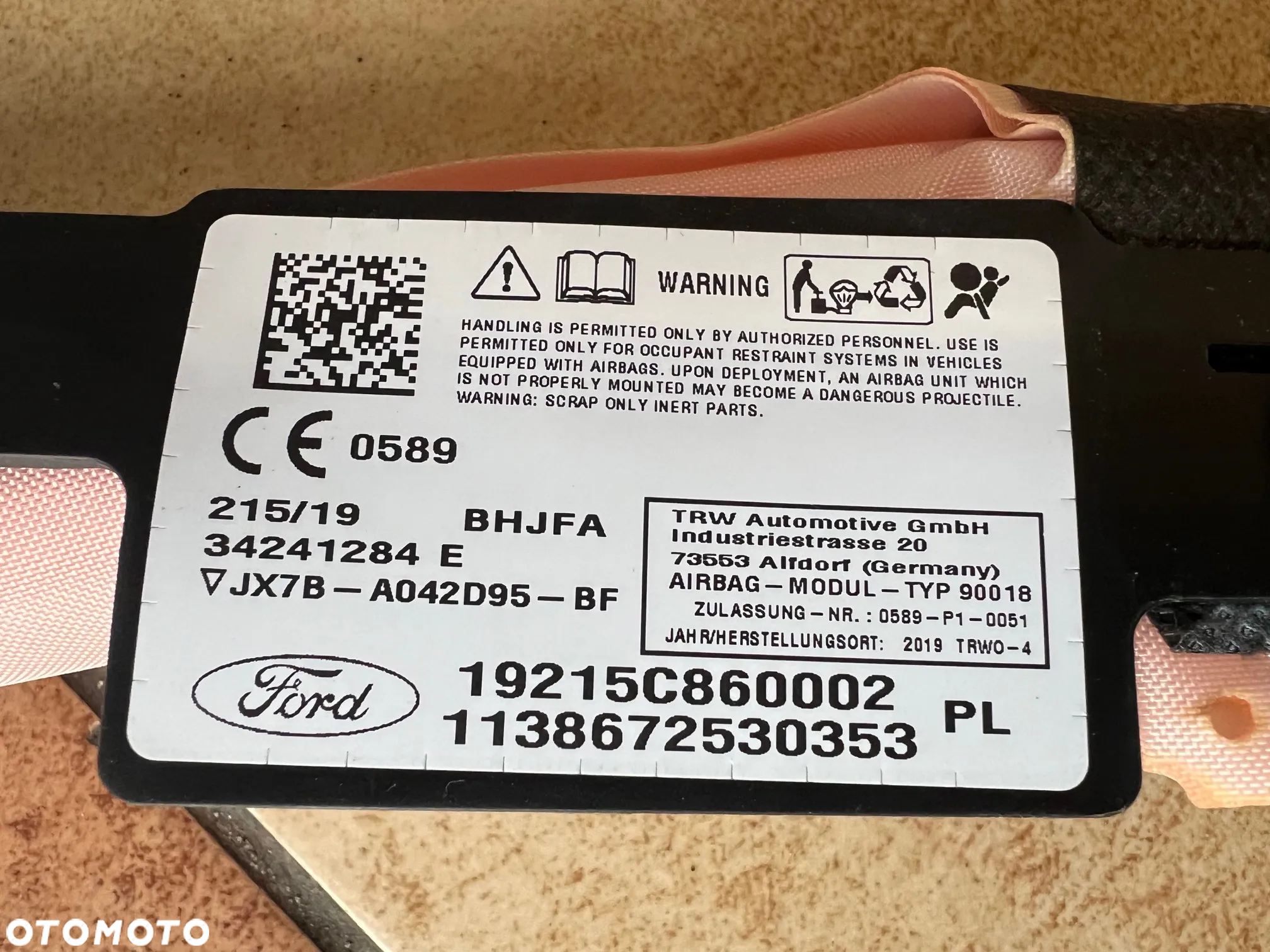 KURTYNA POWIETRZNA PRAWA LEWA FORD FOCUS MK4 HTB HATCHBACK 5 DRZWI JX7B-A042D94-BF ORYGINAŁ - 5