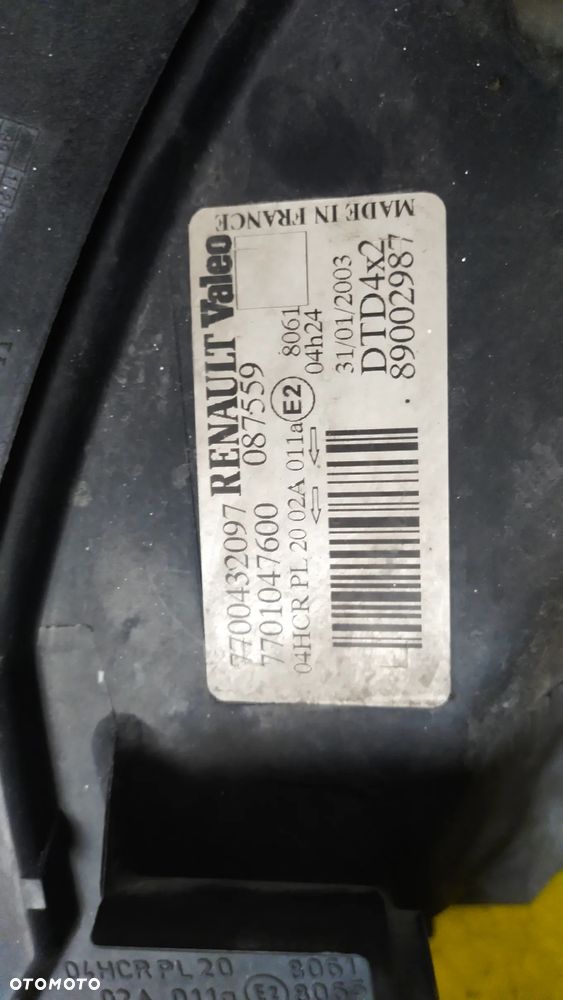 Lampa prawa prawy przód RENAULT SCENIC  7700432097 - 3